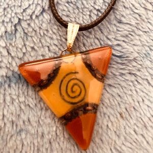 Vintage glass charm necklace !